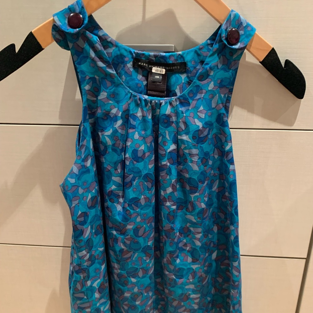 Patterned Blue Blouse - image 1